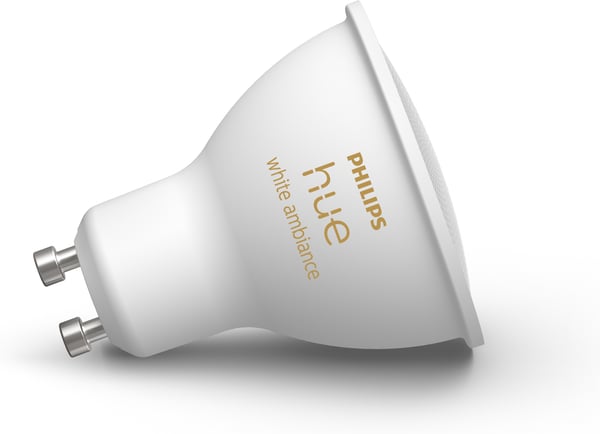 Philips Hue LED-smartpære, BT, White ambiance, GU10, 4,2 W, 1-pack