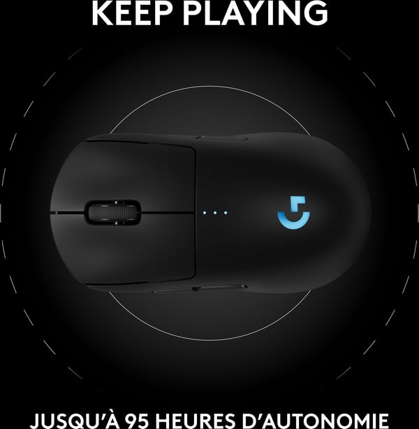 Logitech PRO 2 LIGHTSPEED gaming mus, sort