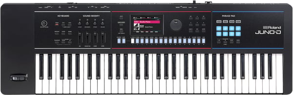 Roland Juno-D6 synthesizer, svart