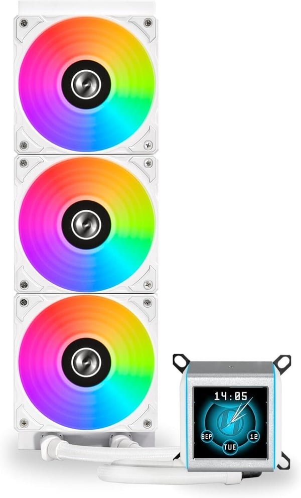 Lian Li Galahad II LCD 360 mm vätskekylningssystem, vitt