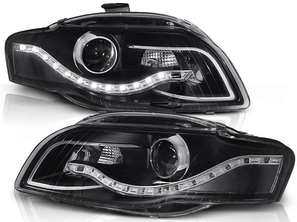 Forlygter med parkeringslys AUDI A4 B7 11 04-03 08 SORT