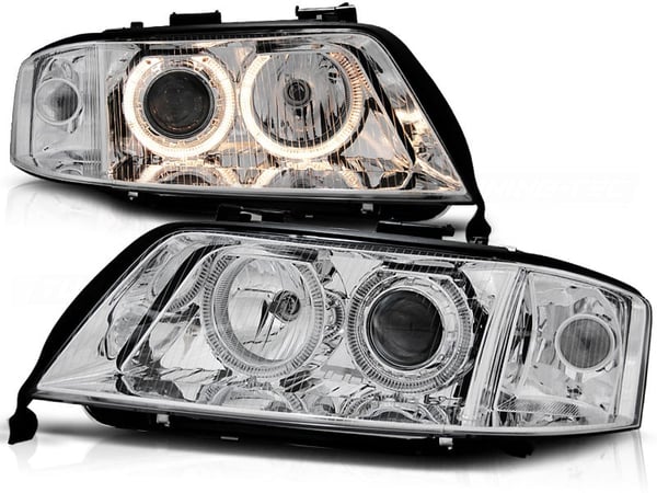 Forlygter Xenon AUDI A6 06 01-05 04 ANGEL EYES KROM