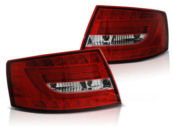 Baglygter AUDI A6 C6 SEDAN 04 04-08 RØD KLAR LED 7PIN