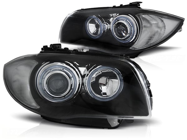Forlygter dobbelt halo fælge BMW 1 E87/E81/82/88 04-11 SORT