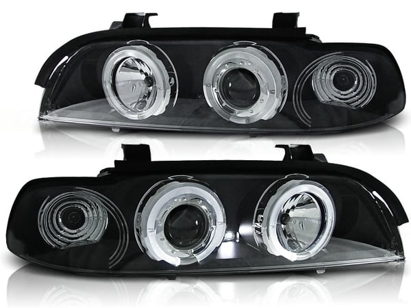 Forlygter dobbelt halo fælge BMW E39 09 95-06 03 ANGEL EYES SORT
