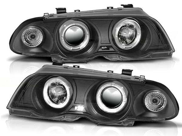 Forlygter dobbelt halo fælge BMW E46 05 98-08 01 ANGEL EYES SORT Forlygter dobbelt halo fælge BMW E46 05 98-08 01 ANGEL EYES SORT