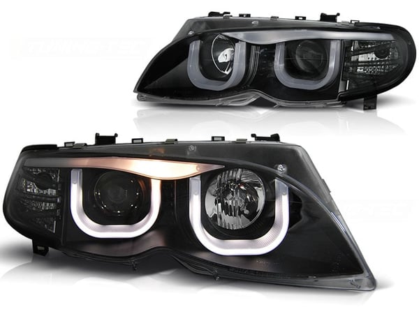 Forlygter dobbelt halo fælge BMW E46 09 01-03 05 S/T SORT