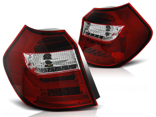 Baglygter BMW E87/E81 09 07-11 LCI Rød Klar LED Stribe