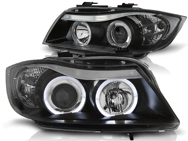 Ajovalot kaksoishalorenkaat BMW E90/E91 03 05-08 08 ANGEL EYES MUSTA