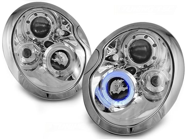 Forlygter dobbelt halo fælge BMW MINI (COOPER) 05 01-10 06 ANGEL EYES KROM