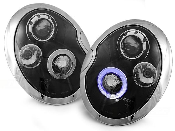 Forlygter dobbelt halo fælge BMW MINI (COOPER) 05 01-10 06 ANGEL EYES SORT