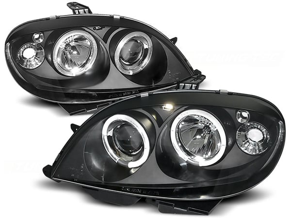Forlygter dobbelt halo fælge CITROEN SAXO 09 99-06 03 ANGEL EYES SORT