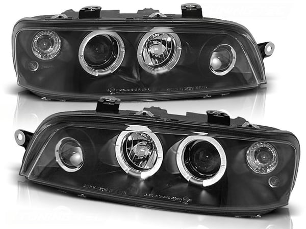 Forlygter dobbelt halo fælge FIAT PUNTO 2 10 99-06 03 ANGEL EYES SORT