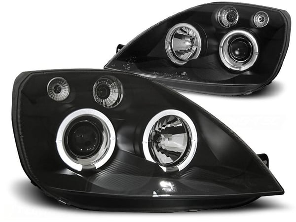 Forlygter dobbelt halo fælge FORD FIESTA MK6 05 02-08 05 ANGEL EYES SORT