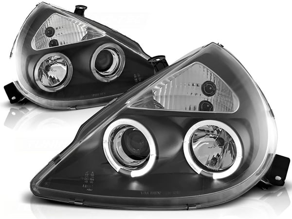 Forlygter dobbelt halo fælge FORD KA 11 96-08 ANGEL EYES SORT