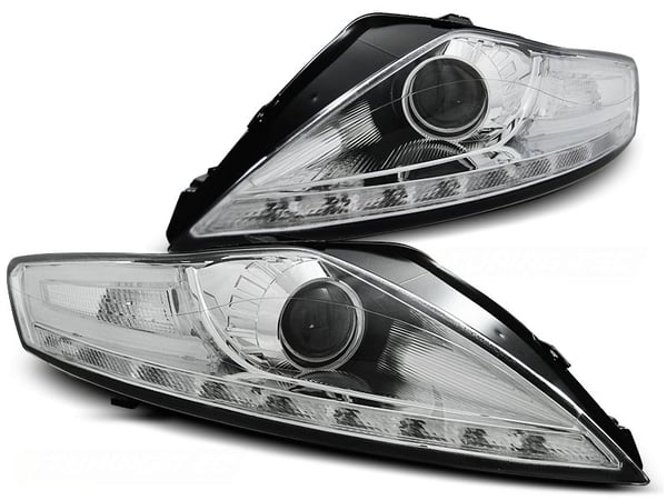 Forlygter med parkeringslys FORD MONDEO 07 07-11 10 KROM med LED-blinklys