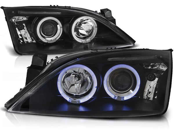 Forlygter dobbelt halo fælge FORD MONDEO 09 00-05 07 ANGEL EYES SORT
