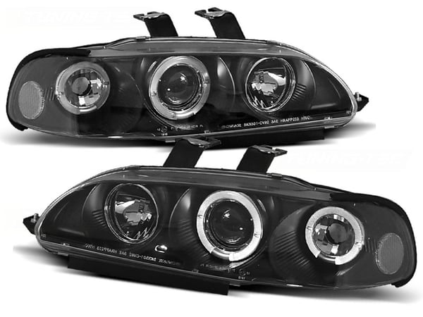 Forlygter dobbelt halo fælge HONDA CIVIC 09 91-08 95 2D/3D ANGEL EYES SORT