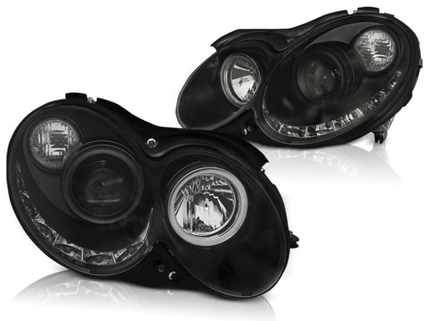 Forlygter med parkeringslys MERCEDES CLK W209 03-10 SORT