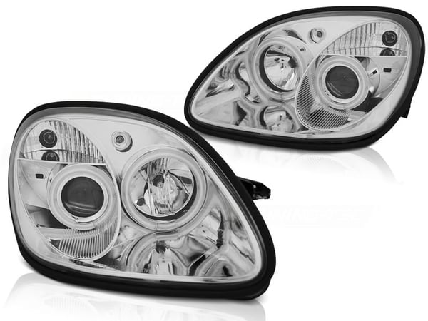Forlygter dobbelt halo fælge MERCEDES R170 SLK 04 96-04 ANGEL EYES KROM Forlygter dobbelt halo fælge MERCEDES R170 SLK 04 96-04 ANGEL EYES KROM