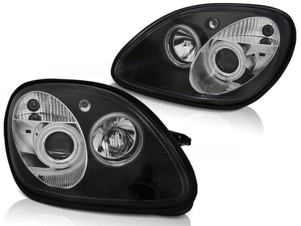 Forlygter dobbelt halo fælge til MERCEDES R170 SLK 04 96-04 ANGEL EYES SORT