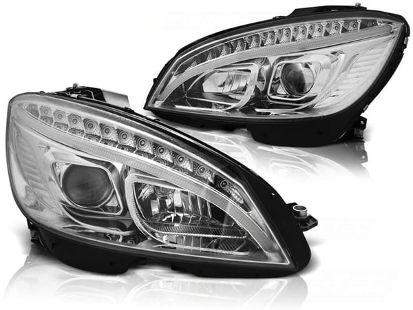 Forlygter med parkeringslys MERCEDES W204 07-10 KROM H7