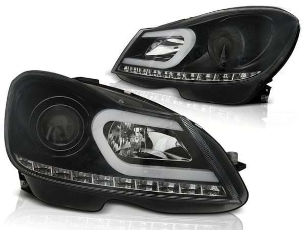 Forlygter med parkeringslys MERCEDES W204 11-14 SORT TUBE LIGHT