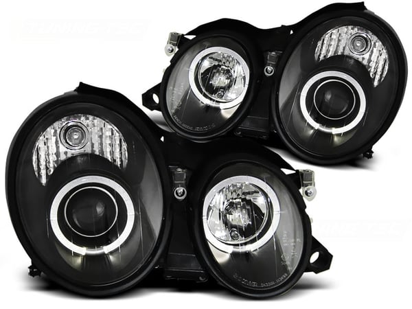 Forlygter dobbelt halo fælge MERCEDES W208 CLK 03 97-04 02 ANGEL EYES SORT Forlygter dobbelt halo fælge MERCEDES W208 CLK 03 97-04 02 ANGEL EYES SORT