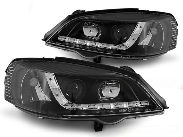 Forlygter med parkeringslys OPEL ASTRA G 09 97-02 04 SORT