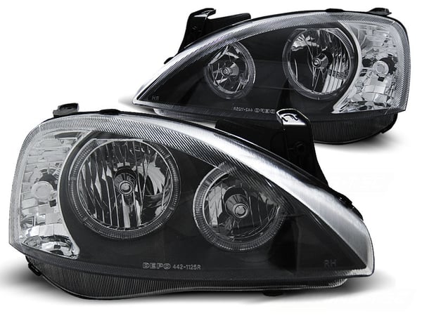 Ajovalot OPEL CORSA C 11 00-09 06 Angel Eyes mustat kaksoishalorenkaat