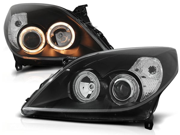 Forlygter dobbelt halo fælge OPEL VECTRA C 09 05-08 ANGEL EYES SORT