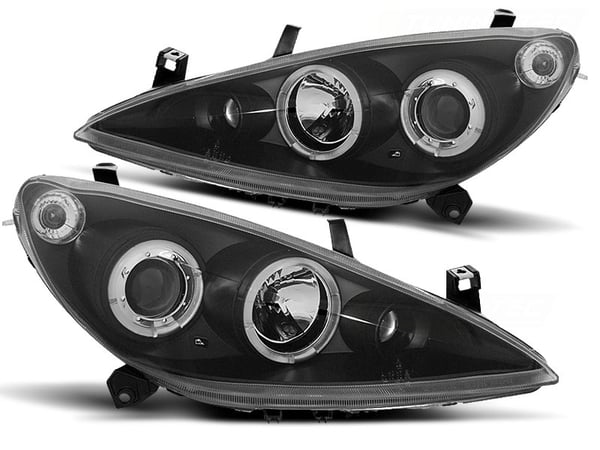 Ajovalot kaksoishalorenkaat PEUGEOT 307 04 01-06 05 ANGEL EYES MUSTA