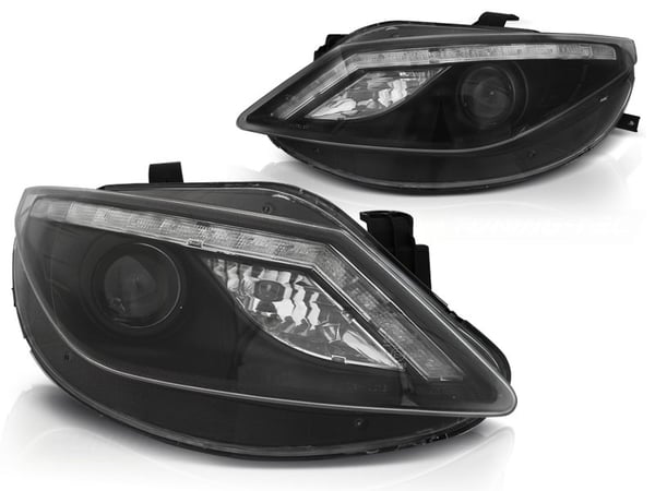 Strålkastare med parkeringsljus SEAT IBIZA 6J 06 08-12 SVART