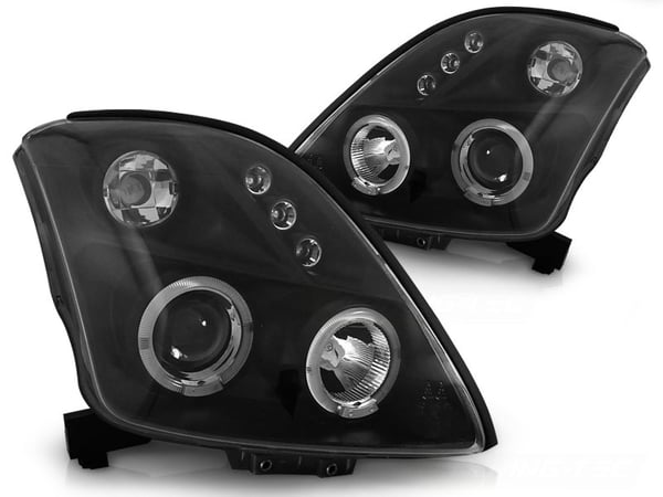 Forlygter dobbelt halo fælge SUZUKI SWIFT 05 05-10 ANGEL EYES SORT Forlygter dobbelt halo fælge SUZUKI SWIFT 05 05-10 ANGEL EYES SORT