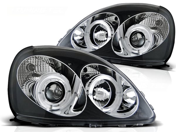 Forlygter dobbelt halo fælge TOYOTA YARIS 04 99-09 03 ANGEL EYES SORT