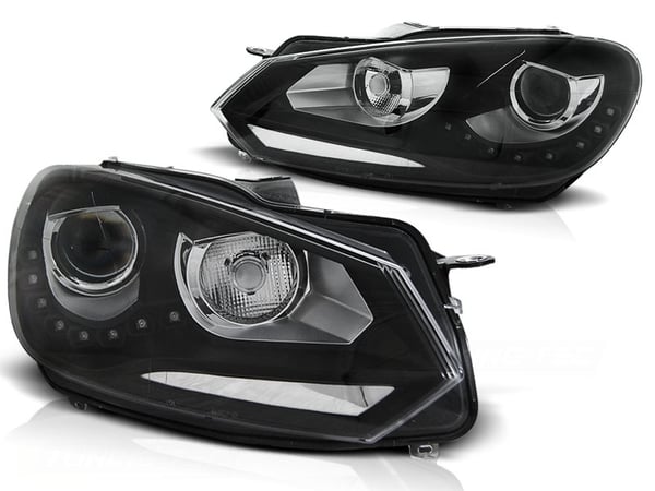 Forlygter Kørelys VW GOLF 6 10 08-12 SORT TRU DRL