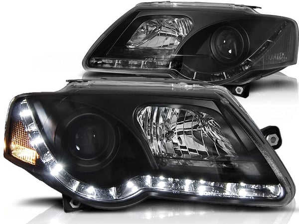Forlygter med parkeringslys VW PASSAT B6 3C 03 05-10 SORT