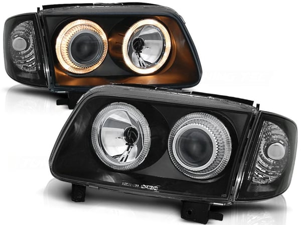Forlygter Dobbelt Halo Fælge VW POLO 6N2 10 99-10 01 ANGEL EYES SORT Forlygter Dobbelt Halo Fælge VW POLO 6N2 10 99-10 01 ANGEL EYES SORT