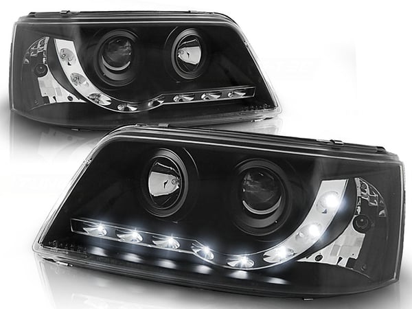 Forlygter med parkeringslys VW T5 04 03-08 09 SORT