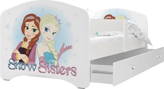 Børneseng Frost prinsesser 90x200cm - hvid - med skuffe - uden madras
