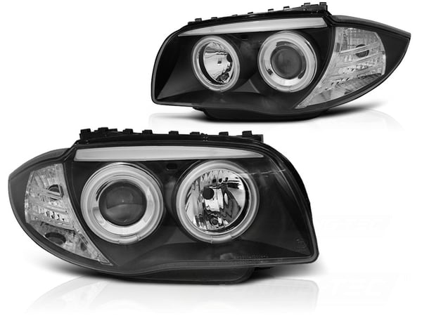 Ajovalot kaksoishalorenkaat BMW 1 E87/E81/82/88 04-11 ANGEL EYES CCFL MUSTA