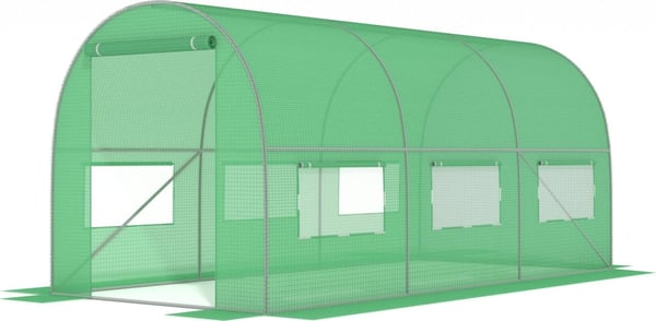 Grønt drivhus med vinduer 450x200x200 cm