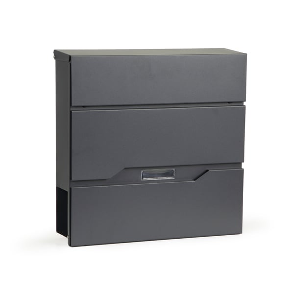 Postkasse 3 segmenter - 37 x 37 cm - Stål - Antracit