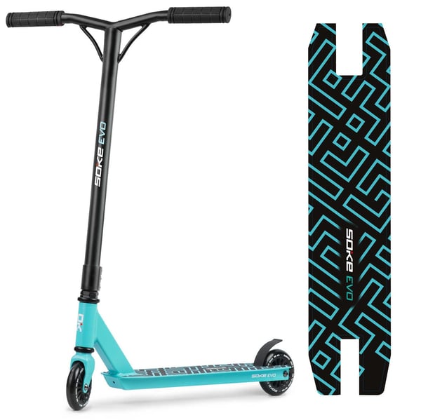 Stunt scooter 360 graders styr - Zigzag mønster lyseblå
