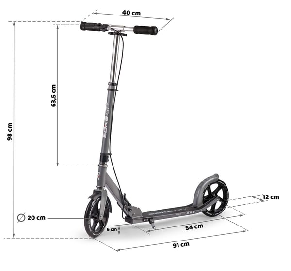 Taittuva kaupunkiskootteri - Harmaa - enintään 100 kg