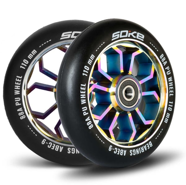 Soke Evo stunt scooter hjul - 110 mm - neokrom - 2 stk.