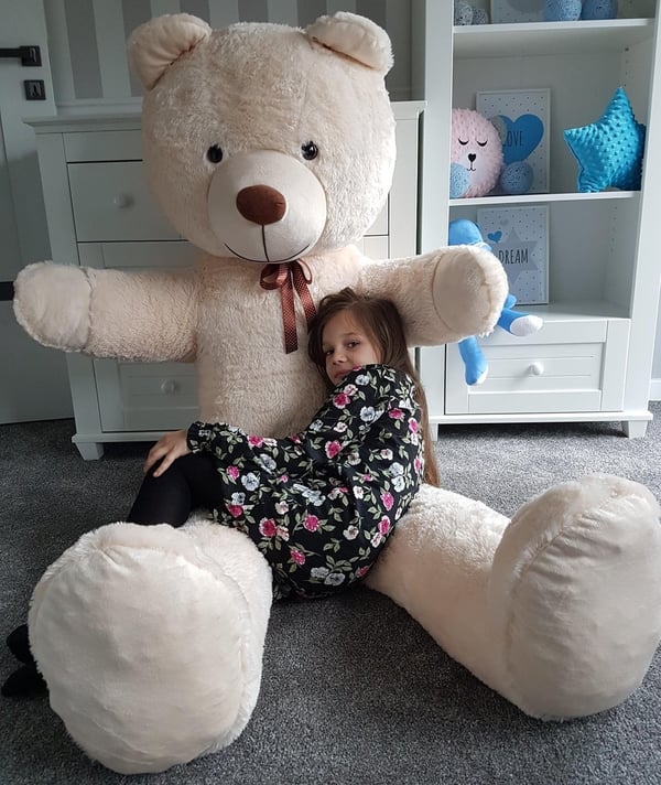 Suuri pehmokarhu 2 metriä, kermanvärinen, 205 cm XXL