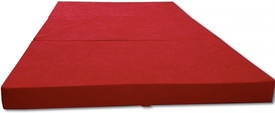 Gæstemadras - campingmadras - rejsemadras - foldemadras - 120 x 200 x 10 - rød