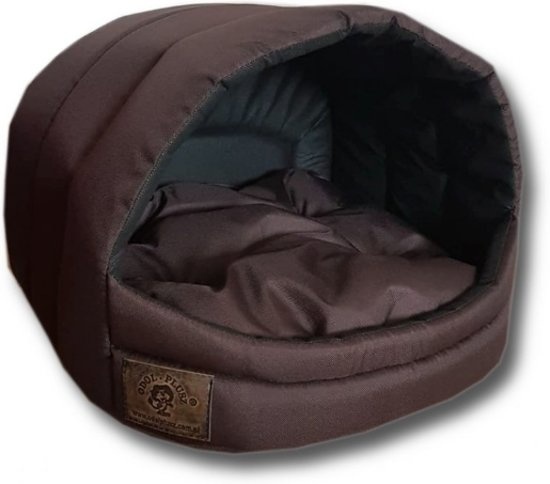 Hundeseng XS - lille hund - kasse - hundekurv - 39 x 40 x 34 cm - brun - hundeseng - hundemadras