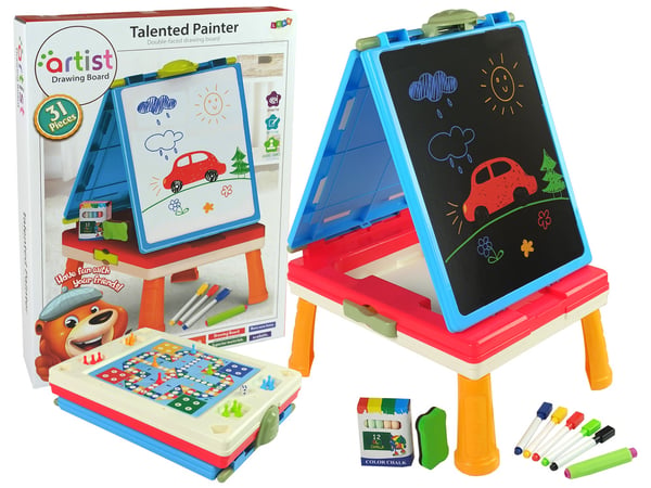 Liitutaulu - Magneettitaulu - Lautapelipöytä - 3-in-1